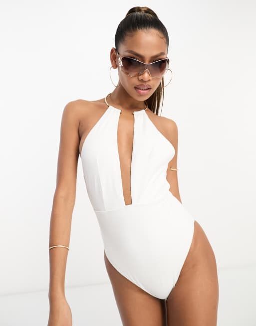 White and store gold swimsuit