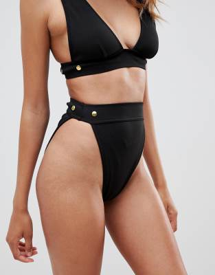 gold high waisted bikini bottoms