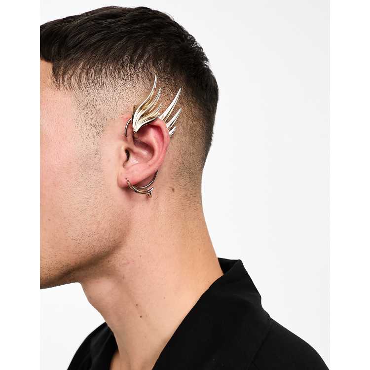 ASOS Ear Cuff Pack With Skeleton Cuff in Metallic for Men