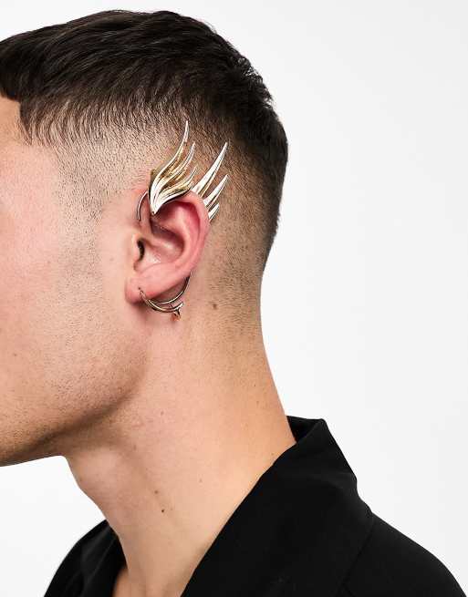 ASOS DESIGN golden wing ear cuff in gold tone