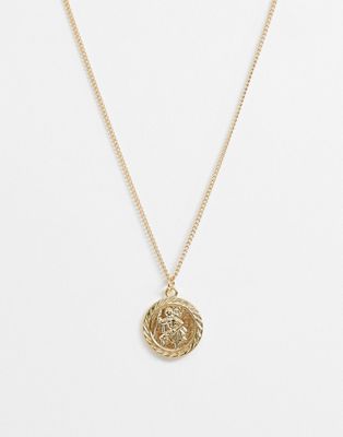 ASOS DESIGN – Goldene Halskette mit Münzanhänger