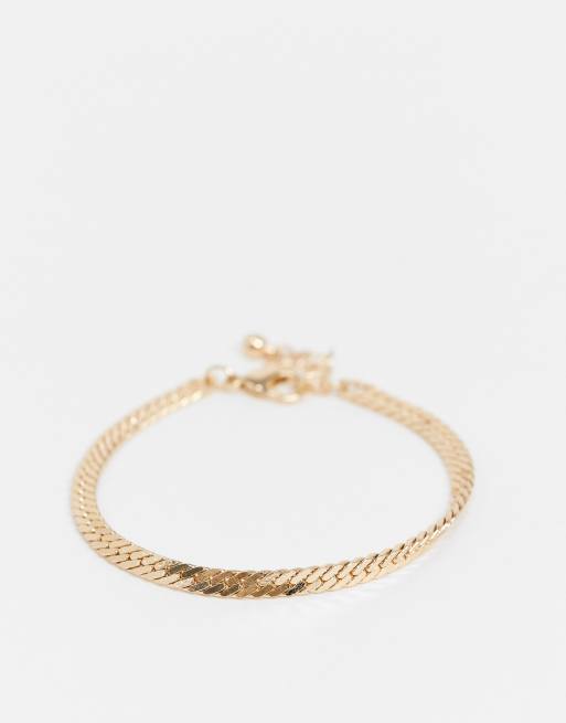 ASOS DESIGN – Goldfarbene Armbänder im 4er-Pack mit offenen Gliedern und Kerbungen, 2 von 4