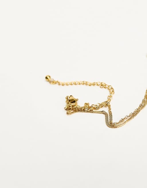 ASOS DESIGN – Goldfarbene Bauchkette aus wasserfestem Edelstahl mit gedrehtem Design, 3 von 4