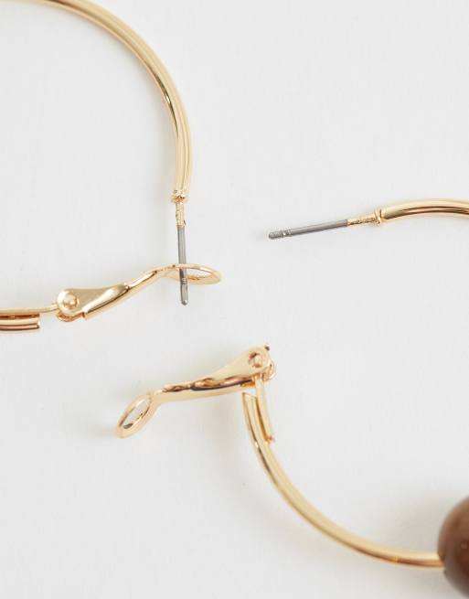 ASOS DESIGN – Goldfarbene Creolen mit Halbedelstein, 4 von 4
