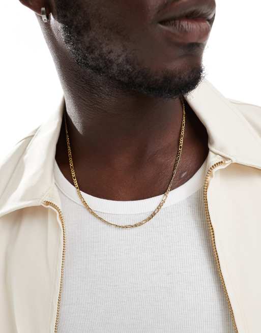 ASOS DESIGN – Goldfarbene Figaro-Halskette aus wasserfestem Edelstahl , 4 von 4