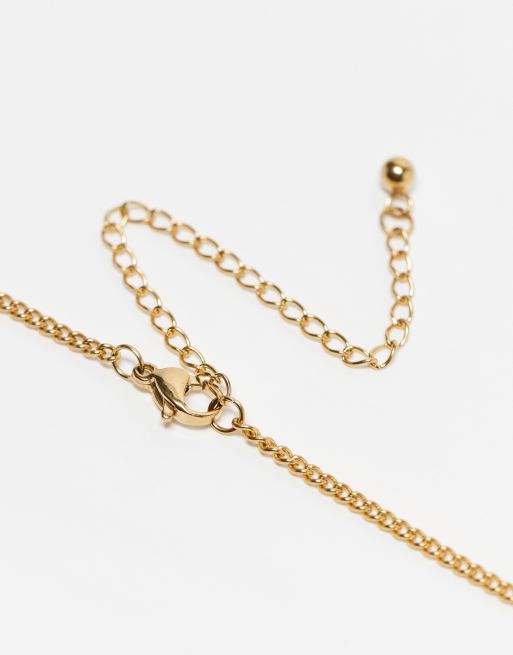 ASOS DESIGN – Goldfarbene Halskette aus wasserfestem Edelstahl mit Ringanhänger, 4 von 4