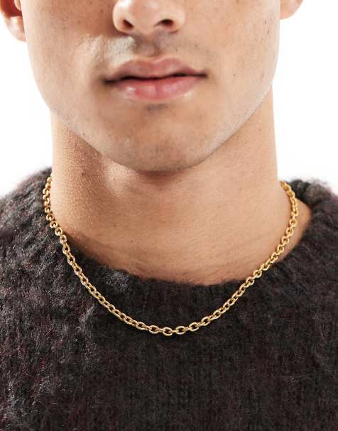 ASOS DESIGN – Goldfarbene Halskette aus wasserfestem Edelstahl - view 1
