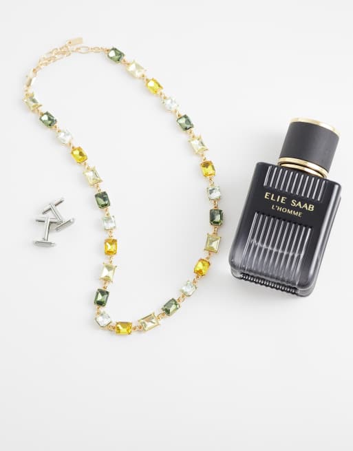 ASOS DESIGN – Goldfarbene Halskette mit eingefassten Kristallsteinen, 2 von 4