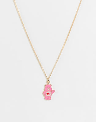 ASOS DESIGN – Goldfarbene Halskette mit <em>Glücksbärchis</em>-Anhänger