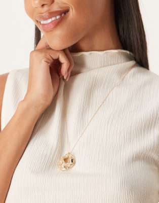 ASOS DESIGN - Goldfarbene Halskette mit geschmolzenem Anhänger