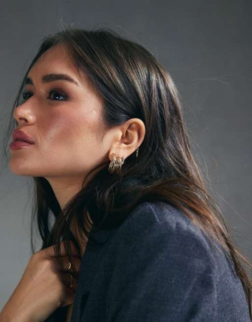 ASOS DESIGN – Goldfarbene Kreolen mit Draht-Optik