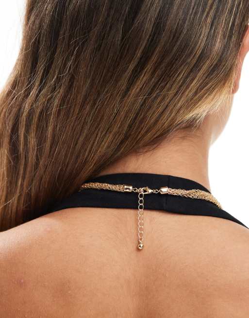 ASOS DESIGN – Goldfarbene Lasso-Halskette mit mehrreihiger verdrehter Kette, 3 von 4