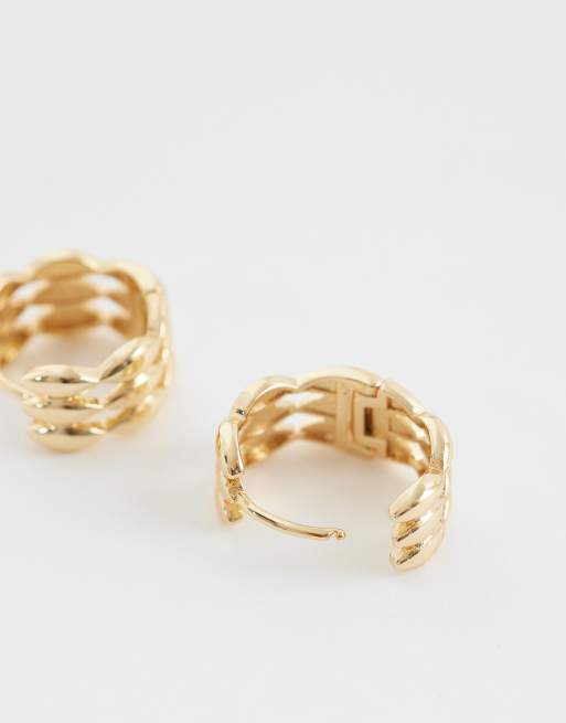 ASOS DESIGN – Goldfarbene Mini-Creolen mit Flechtdesign, 3 von 4