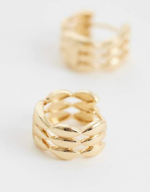 ASOS DESIGN – Goldfarbene Mini-Creolen mit Flechtdesign, 4 von 4
