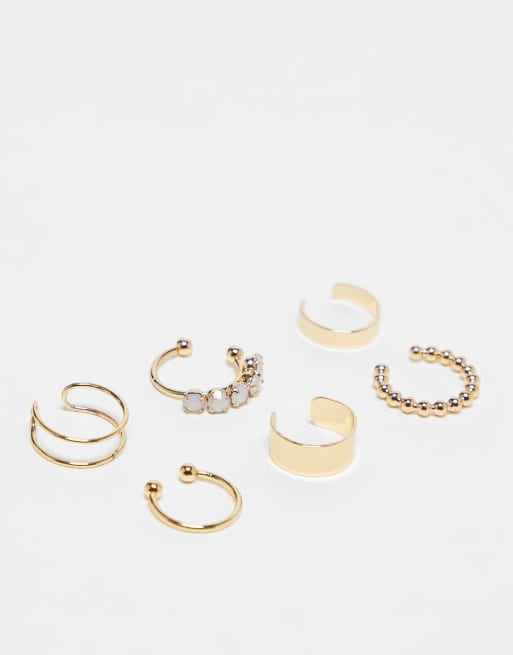 ASOS DESIGN – Goldfarbene Ohrklemmen im 6er-Pack