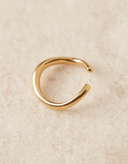 ASOS DESIGN – Goldfarbene Ohrmanschette aus Sterlingsilber im geschmolzenen Design, 2 von 3