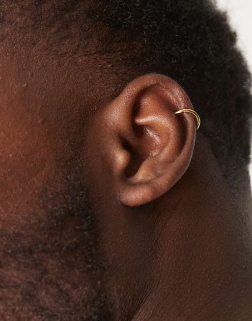 ASOS DESIGN – Goldfarbene Ohrmanschette aus Sterlingsilber im geschmolzenen Design, 3 von 3