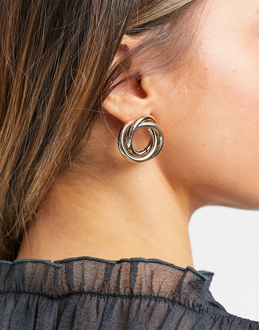 asos design -  – Goldfarbene Ohrringe mit großen Kreisen