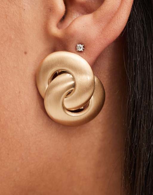 ASOS DESIGN – Goldfarbene Ohrstecker mit Doppelkreis-Detail, 2 von 4