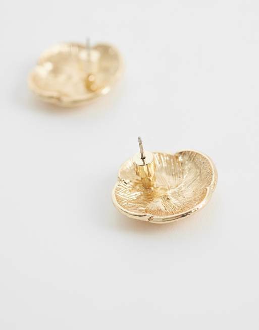 ASOS DESIGN – Goldfarbene Ohrstecker mit Rillenmuster, 3 von 4
