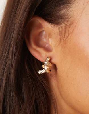 ASOS DESIGN - Goldfarbene Ohrstecker mit verdrehtem Knotendesign