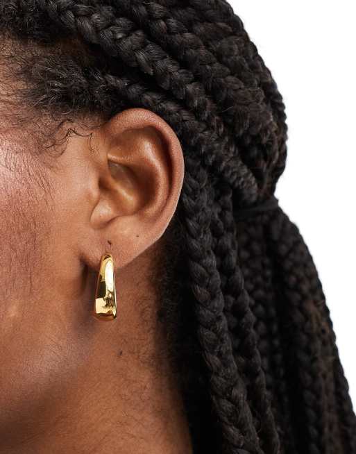 ASOS DESIGN – Goldfarbene, ovale Creolen aus wasserfestem Edelstahl, 2 von 4