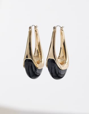 ASOS DESIGN - Goldfarbene, schmucksteinverzierte Creolen