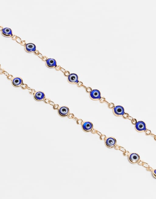 ASOS DESIGN – Goldfarbene Sonnenbrillenkette mit Evil-Eye-Detail, 2 von 3