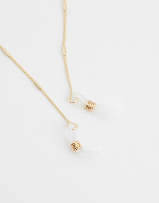 ASOS DESIGN – Goldfarbene Sonnenbrillenkette mit Stäbchendetails, 2 von 3