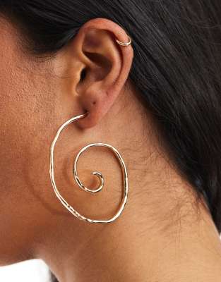 ASOS DESIGN - Goldfarbene Spiral-Creolen, 66 mm