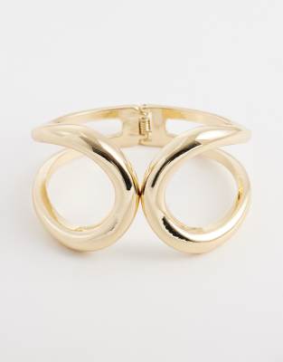 ASOS DESIGN - Goldfarbener Armreif mit abstraktem Design