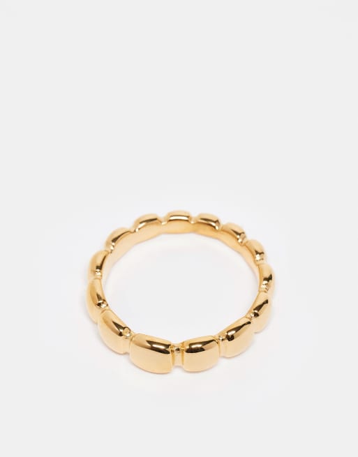 ASOS DESIGN – Goldfarbener Bandring aus wasserfestem Edelstahl mit Blasendesign  , 2 von 3