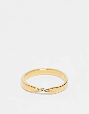 ASOS DESIGN - Goldfarbener Ring aus Edelstahl mit verdrehtem Detail