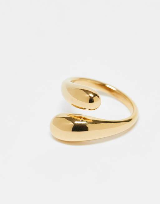 ASOS DESIGN – Goldfarbener Ring aus wasserfestem Edelstahl mit bauschigem Wickel-Design, 3 von 3
