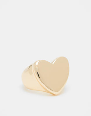 ASOS DESIGN - Goldfarbener Ring für den kleinen Finger mit bauschigem Herzdetail