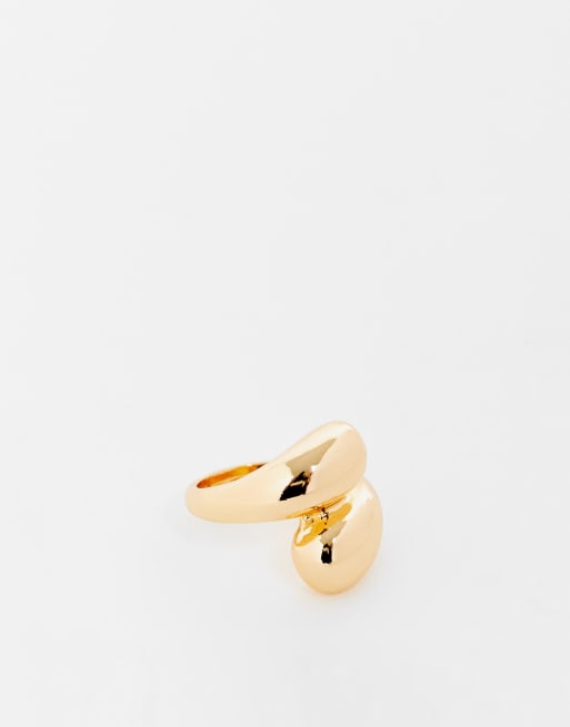 ASOS DESIGN – Goldfarbener Ring mit breitem Wickeldesign