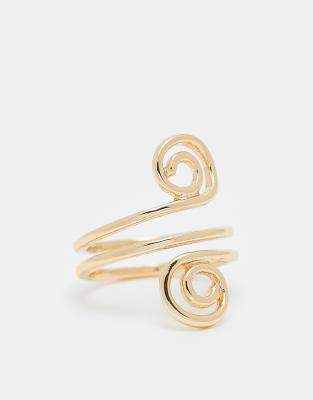ASOS DESIGN - Goldfarbener Ring mit doppeltem Spiraldesign