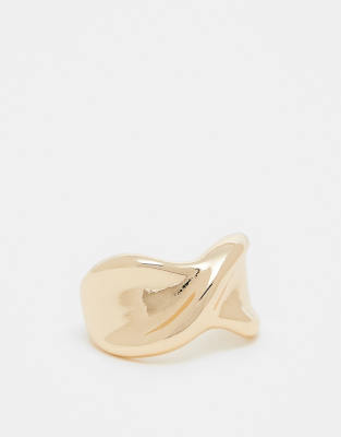 ASOS DESIGN - Goldfarbener Ring mit gedrehtem Design