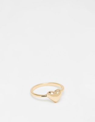 ASOS DESIGN - Goldfarbener Ring mit gewölbtem Herzdetail