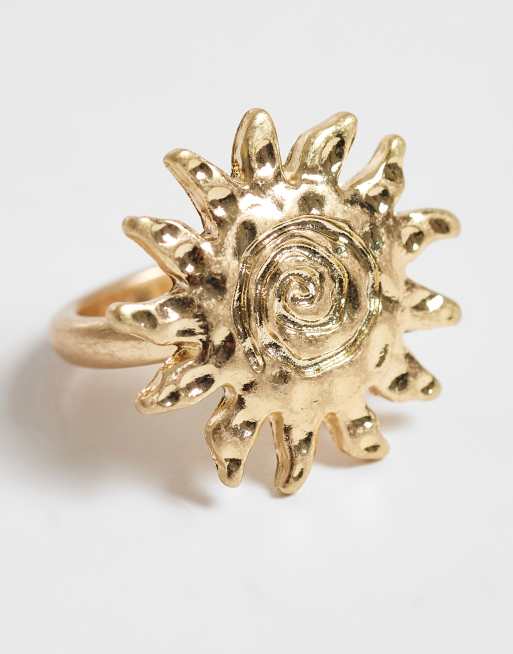 ASOS DESIGN – Goldfarbener Ring mit Sonnenmotiv, 3 von 3