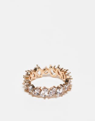 ASOS DESIGN - Goldfarbener Ring mit Strassdesign