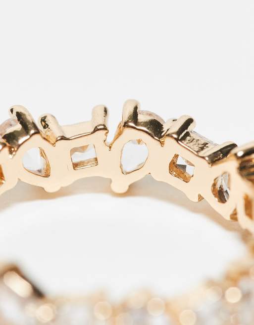 ASOS DESIGN – Goldfarbener Ring mit Zirkonia-Kristallen in gemischten Formen, 2 von 4