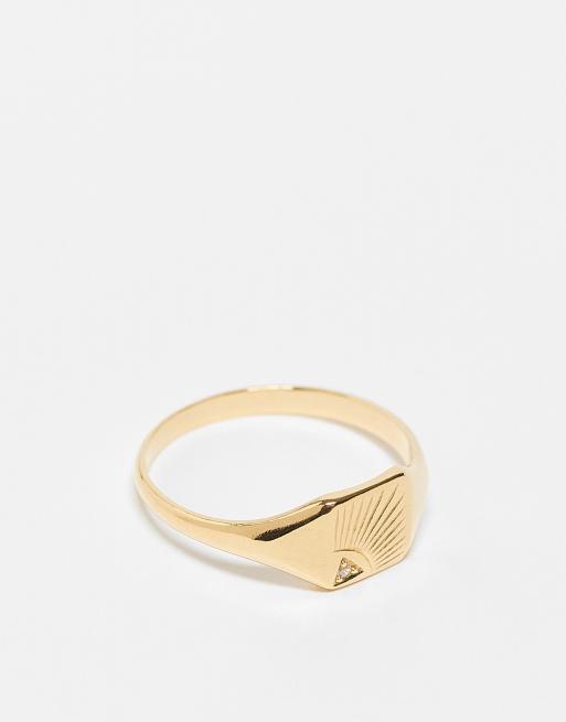 ASOS DESIGN – Goldfarbener Siegelring aus Sterlingsilber