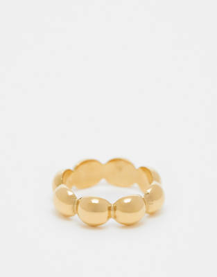 ASOS DESIGN - Goldfarbener, wasserfester Ring aus Edelstahl mit Kreis-Design