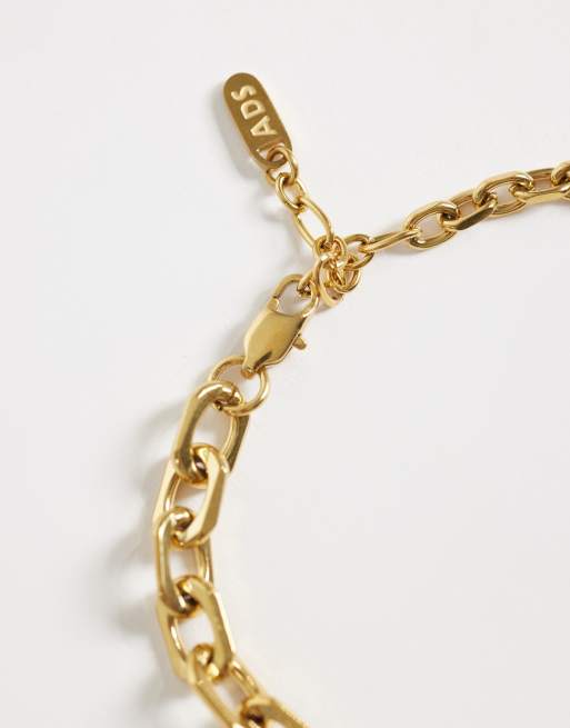 ASOS DESIGN – Goldfarbenes Armband aus wasserfestem Edelstahl mit grünem Stein, 3 von 3