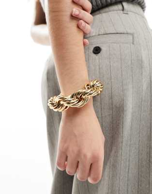 ASOS Design - Goldfarbenes Armband mit dickem Wickelketten-Design