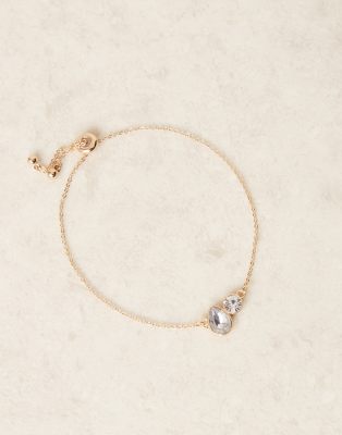 ASOS DESIGN - Goldfarbenes Armband mit Knebelverschluss und Schmucksteindetail