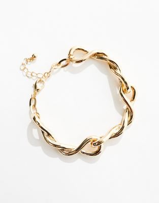 ASOS Design - Goldfarbenes Armband mit Wickelketten-Design