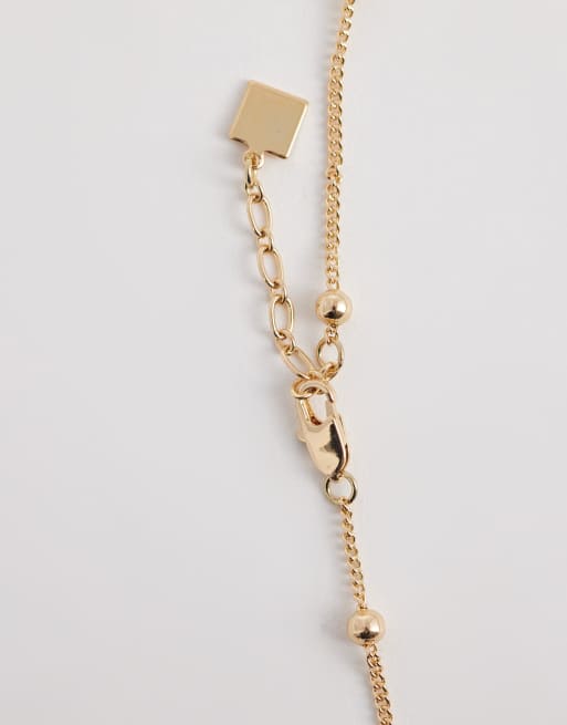 ASOS DESIGN – Goldfarbenes Fußkettchen mit Gliederkette im Kugeldesign, 2 von 3