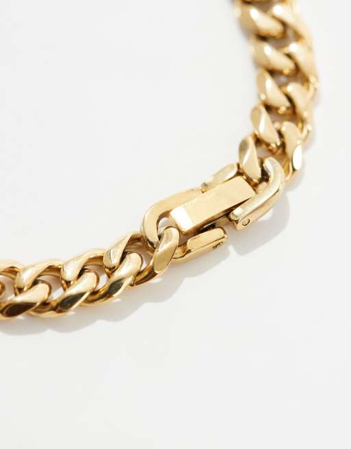 ASOS DESIGN – Goldfarbenes Kettenarmband aus wasserfestem Edelstahl, 3 von 4